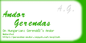 andor gerendas business card